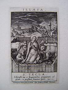Hieronymus WIERIX, (flämisch, 1553-1619). *ILLAESA*. Antiker Kupferstich, Druck um 1610 A.D. Copper engraving print dated about 1610 A.D.