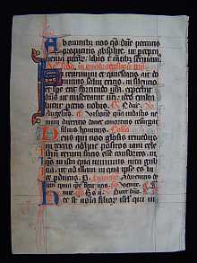 MEDIEVAL Manuscript dated about 1300 A.D. Northern France.