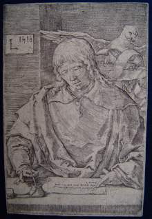 LEYDEN, Lucas van. (1494 - 1533 Leiden). *Der Evangelist JOHANNES*, antike Radierung um 1518 A.D