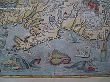 ISLANDIA, Ortelius, See-Ungeheuer, Sea-Monsters