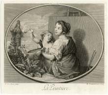 Kupferstich, Jeaurat, La Peinture, copperengraving,print