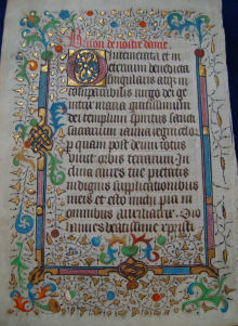 Mittelalterliches Pergament, Initiale, illuminiert,Manuskript