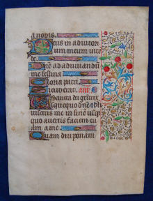 Mittelalterliches Manuskript auf Pergament, illuminiert