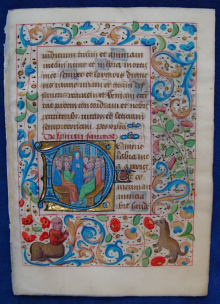 Miniatur mit der Heiligen Maria und Aposteln,das Pfingstwunder,Manuskript