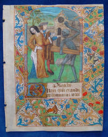 Illuminiertes Manuskript auf Pergament, "Ikonographie des Todes, Der Tod und das Mädchen"