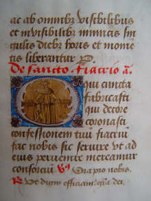 Original aus dem Mittelalter, ein Stundenbuch Blatt mit 2 Miniaturen, um 1450 A.D.